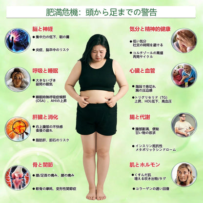 🇯🇵 内臓脂肪対策サポート 👨‍⚕️👩‍⚕️GeeLemon®＆NAD+ 8-in-1 ナノ強化フォーミュラ — 肥満、肌のたるみ、糖尿病、睡眠時無呼吸症候群、関節の悩み、その他健康上の懸念にアプローチ🛍️