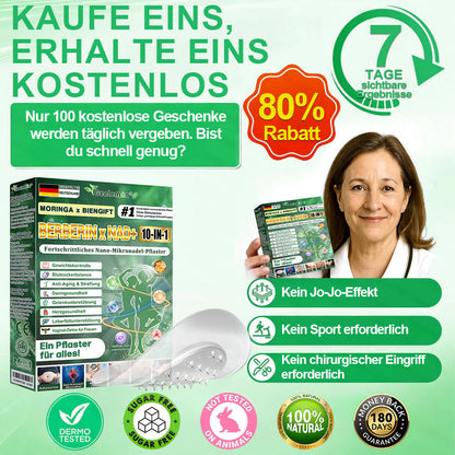 🇩🇪 Offizieller deutscher Shop | Geelemon® Moringa · Berberin × NAD+ 𝟏𝟎-𝐢𝐧-𝟏 𝐀𝐝𝐯𝐚𝐧𝐜𝐞𝐝 𝐍𝐚𝐧𝐨-𝐌𝐢𝐤𝐫𝐨𝐧𝐚𝐝𝐞𝐥-𝐏𝐚𝐭𝐜𝐡 — 𝐄𝐢𝐧𝐦𝐚𝐥 𝐭ä𝐠𝐥𝐢𝐜𝐡, 𝐬𝐢𝐜𝐡𝐭𝐛𝐚𝐫𝐞 𝐄𝐫𝐠𝐞𝐛𝐧𝐢𝐬𝐬𝐞 𝐢𝐧 𝟕 𝐓𝐚𝐠𝐞𝐧