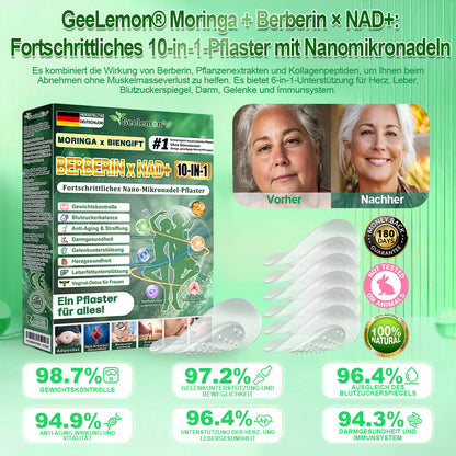 🇩🇪 Offizieller deutscher Shop | Geelemon® Moringa · Berberin × NAD+ 𝟏𝟎-𝐢𝐧-𝟏 𝐀𝐝𝐯𝐚𝐧𝐜𝐞𝐝 𝐍𝐚𝐧𝐨-𝐌𝐢𝐤𝐫𝐨𝐧𝐚𝐝𝐞𝐥-𝐏𝐚𝐭𝐜𝐡 — 𝐄𝐢𝐧𝐦𝐚𝐥 𝐭ä𝐠𝐥𝐢𝐜𝐡, 𝐬𝐢𝐜𝐡𝐭𝐛𝐚𝐫𝐞 𝐄𝐫𝐠𝐞𝐛𝐧𝐢𝐬𝐬𝐞 𝐢𝐧 𝟕 𝐓𝐚𝐠𝐞𝐧