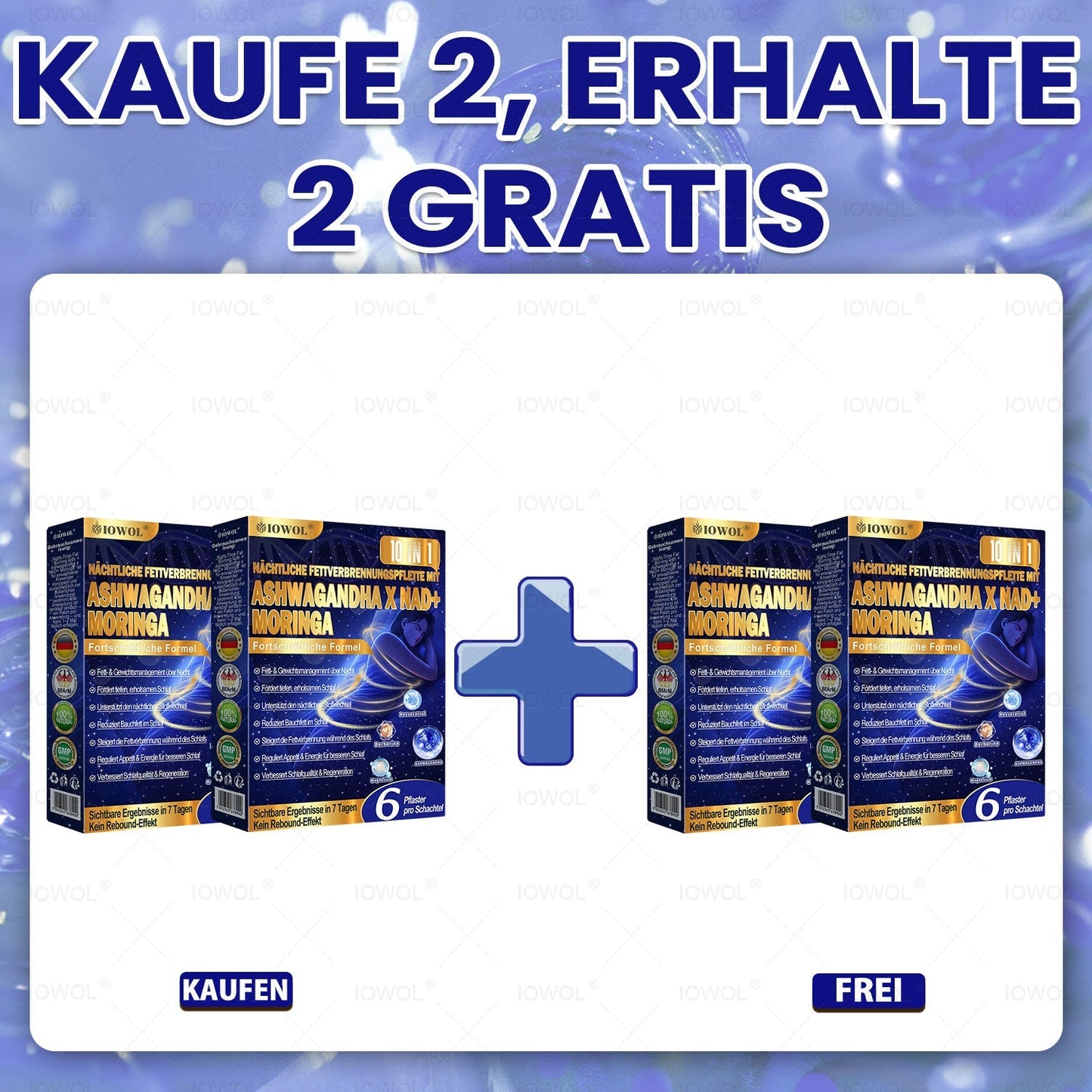 IOWOL® Nacht-Fettverbrennungs-Pflaster! ZERO Pillen & ZERO Aufwand & ZERO Kampf & 100% Ergebnisse.