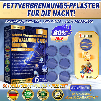 IOWOL® Nacht-Fettverbrennungs-Pflaster! ZERO Pillen & ZERO Aufwand & ZERO Kampf & 100% Ergebnisse.